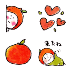 RINGONOKO FRIENDS ORANGE-GIRL Emoji 001