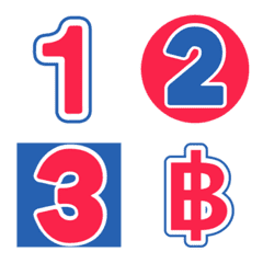 Numbers emoji  : red bluenavy