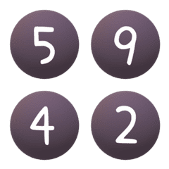 數字1-40/葡萄紫/可愛圓形/簡約/編號/大字