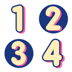 Numbers emoji : cream pink bluenavy
