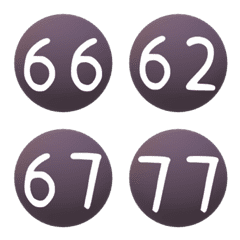數字41-80-葡萄紫-可愛圓形-簡約-編號-大字