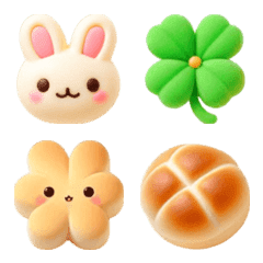 อิโมจิไลน์ Rabbit Bread Emoji 12