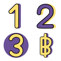 Numbers emoji : yellow purple cute