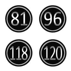 black silver round numbers(81-120)