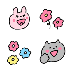 Rabbit and cat  Emoji