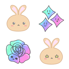 Rabbit and colorful icon.