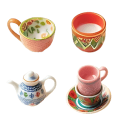 Colorful Mini Teapot and Teacup