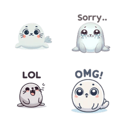 Cute Seal Emojis 1