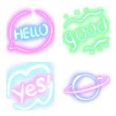 Glowing neon emoji