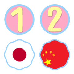 Color changing pastel emoji numbers