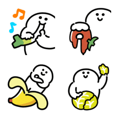 Smiling man and vegetable fruit emoji