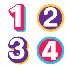 Numbers emoji : alternating colors