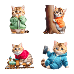 Chubby Kitten Emoji Hoodie-Status