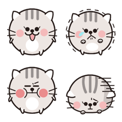 Expressive round cat emoji