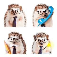 Office worker hedghog's stylish Emoji