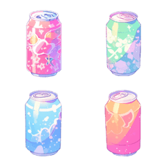 Canned colorful sparkling drink
