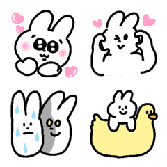 Cheerful White Rabbit Emoji 05