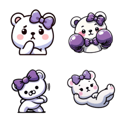 White teddy bear who likes purple v.2
