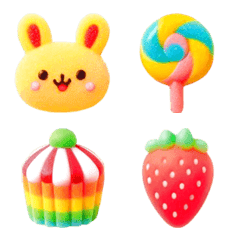อิโมจิไลน์ Rabbit Colorful Emoji 12
