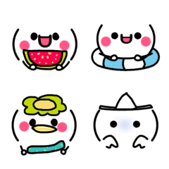 Kawaii Kaomoji Emoji basic Anime summer