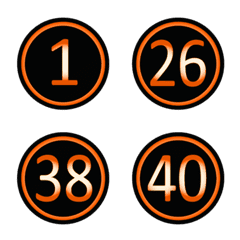黑色橘色圓形數字(1-40)
