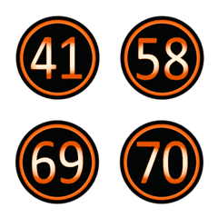 黑色橘色圓形數字(41-80)