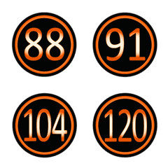 黑色橘色圓形數字(81-120)
