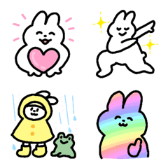 Cheerful White Rabbit Emoji 06