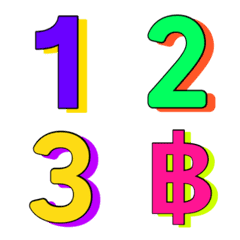 Numbers emoji : Includes many colors big