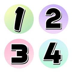 Numbers emoji : 4 colors in the circle
