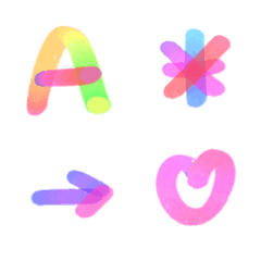 rainbow Kawaii ABC Letters Emoji