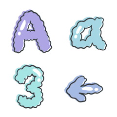 clouds Kawaii simple ABC Letters Emoji