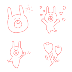 simple rabbit pink happy emoji