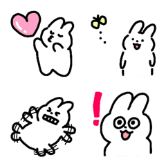 Cheerful White Rabbit Emoji 07