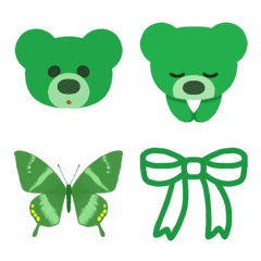 Green butterfly and bear