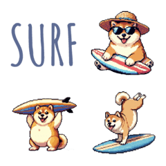 Surfing Shiba Dog