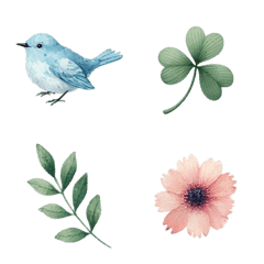 อิโมจิไลน์ Bird flower plant emoji