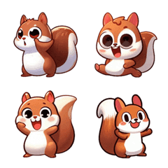 Cute Squirrel - Expressive Faces