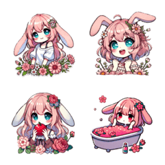 flower and rabbit girl