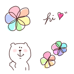 Cute bear, flower, colorful, popular,