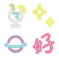 อิโมจิไลน์ Neon style simple emoji.