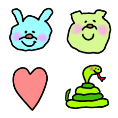 Happy small emoji 2 color