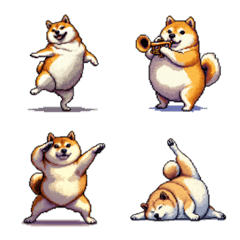 Pixel art Useful talk fat shiba 2 emoji