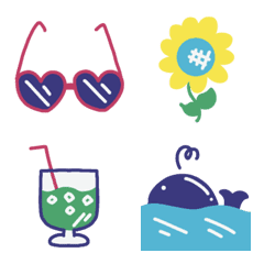 [Summer] Vivid color stylish emoji