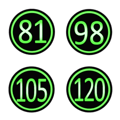 Black fresh green round numbers(81-120)