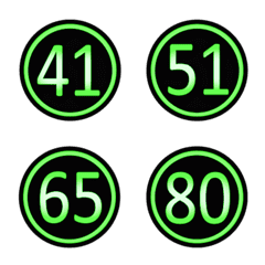 Black fresh green round numbers(41-80)