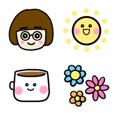 Simple Emoji Okappa girl Harukaze