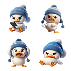 Emoji Cute Hot Head White Duck