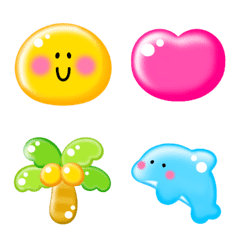 Animated very cute gummy summer emoji