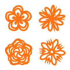線條花系列1(橘色)